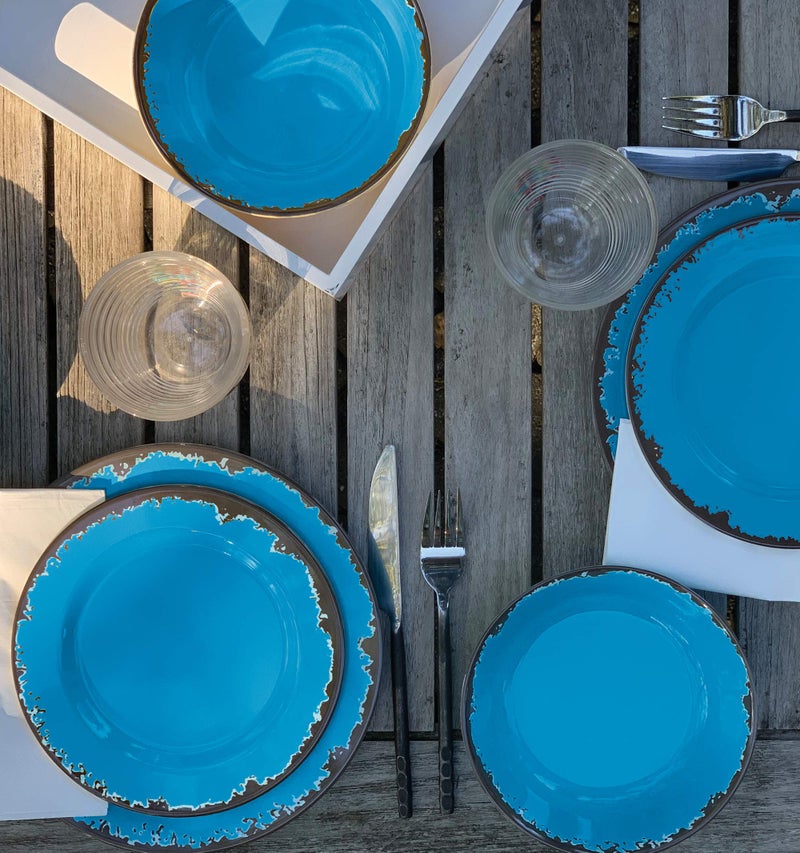 Fox Run Melamine Dinnerware Set, Dark Blue, 12 Piece - Image 2